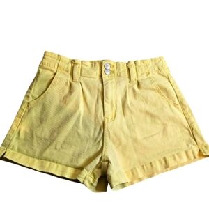 No Boundaries Juniors Butter Yellow Banana High Waist Classic Shorts Size M(7-9)